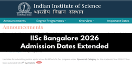 IISc Bangalore Extends Deadline for Sponsored Programmes